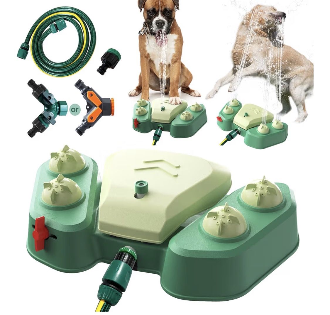 KADTC Water Sprinkler Toy for Dogs, Paw Pressure Activated Toy, Outdoor Splash Pad, Puppy Water Dispenser, Includes Hose and Connector for All Breeds