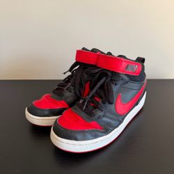 Nike Court Borough Mid 2 GS Sneakers Kids 5.5 Bred Black Red CD7782-003