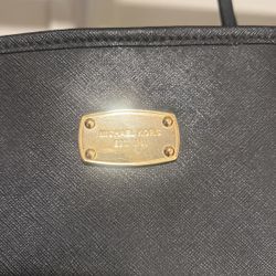 Micheal Kors Leather Black Tote Bag 