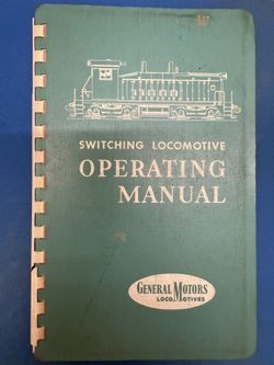 General Motors Switching Locomotive Operating Manual 