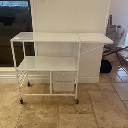 Metal Rolling Desk/Storage Cart