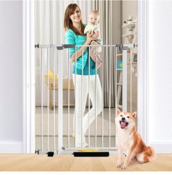 Brand new 41" Tall Safety Pet Gate,Adjustable 29.92"-43.71" Wide,No Drilling Pressure Mount Kit,Auto Close Cat Gate Suitable for Stairs,Doorways,White