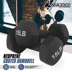 2 Pieces Grip Workout Dumbbel-15LB Each MADOG ❗️🏁