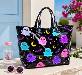 NEW! Cute Halloween Ghost Tote Bag 🖤  Spooky Bag | Black