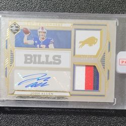 #10/10 3 color Patch Auto Josh Allen 2022 Panini Limited Team Trademarks bookend