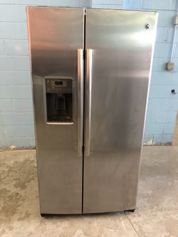1 Year Old GE Stainless Steel Side By Side Refrigerator