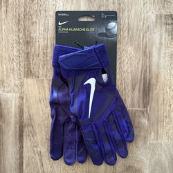 Nike Alpha Huarache Elite Batting Gloves Baseball Mens Size L Purple CV0696-552