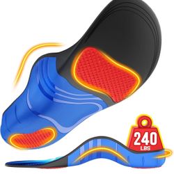 240+lbs Heavy Duty High Arch Support Orthotic Insoles for Plantar Fasciitis Pain Relief - For Men, Women, Work Boots, Shoes