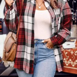 New Without Tags Plus Size Button Down Plaid Shirt Size 2X