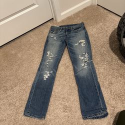 Levi Strauss - Men’s Straight Ripped Jeans-Blue