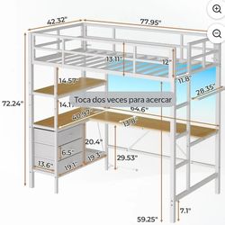 Twin metal loft bed