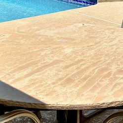 Heavy 62” Sandstone Patio Table Top -$250 OBO Comes With Base And 4 Chairs If You Want Them 