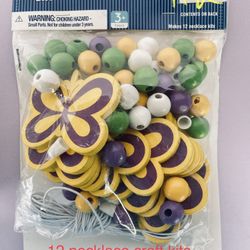 12 WOOD NECKLACE craft kit( Make Your Own Necklace/ Perfect For Party Craft) 2 Colors Available 