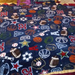 Sports Luxury Plush Navy Throw