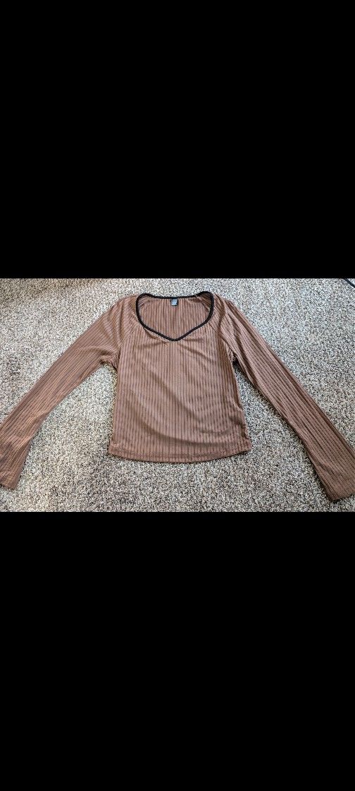 Brown Long Sleeve Top