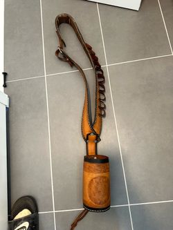 Tequila bottle and shot glass holder belt, hand made in Mexico