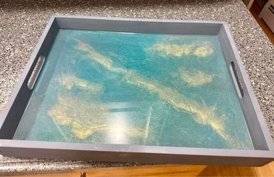 Handmade Resin Art Wooden Serving Tray