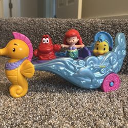 Fisher Price Little People Ariel & Flounder Carriage