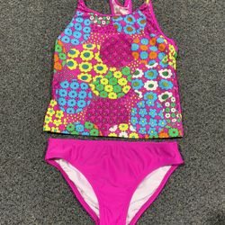Speedo girls size 12 floral two piece tankini Swimsuit