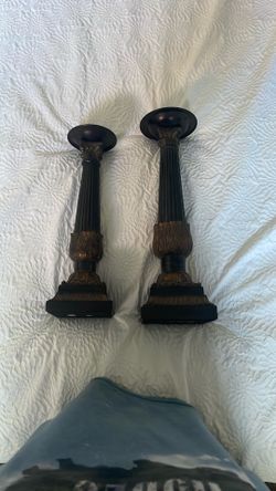 Bronze Tapered Candle Holders Solid  OBO 