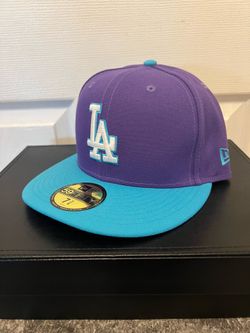 Los Angeles Dodgers new era 5950 fitted 7 3/8 purple/teal (Jordan five grape)