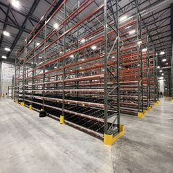 Teardrop Pallet Racks 42”x24’ Uprights Brand New Welded Pallet Racks Forklifts