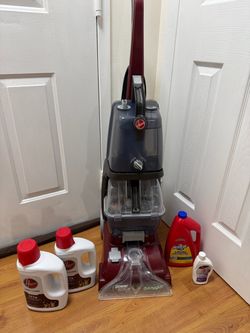 Hoover Power Scrub Deluxe Carpet Cleaner – Like New – Used Only 4 Times + Cleaning Solutions