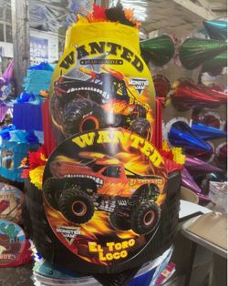 Toro loco monster jam three tier pinata with balls