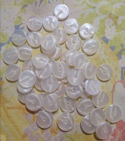 White Pearlescent Round Sewing Buttons Lot