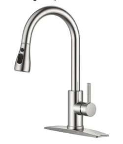 V kitchen faucet with pull down sprayer