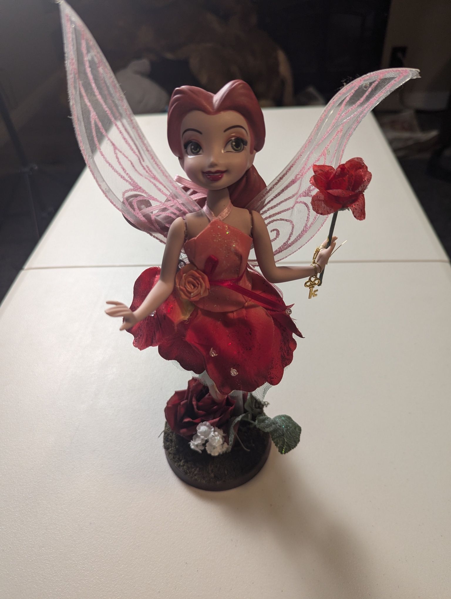 Disney Fairies “Rosetta” Porcelain Doll Keepsakes Brass Key