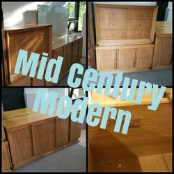 1954 American Of Martinsville Mid Century Modern Bedroom Set Chest Dresser  Mirror  Delivery Tag 