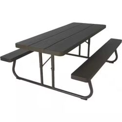 Lifetime 6 ft. Wood Grain Folding Picnic Table
