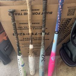 Baseball bat and glove