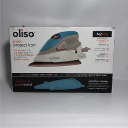 Oliso M2 Mini Project Steam Iron & Solemate Turquoise Open Box
