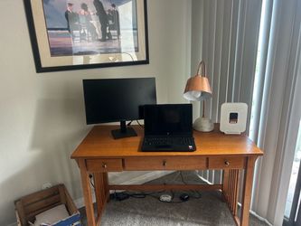 Solid Wood Writing Desk with Drawers