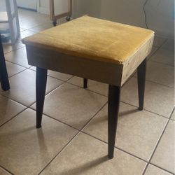 Vintage Velvet Storage Stool 