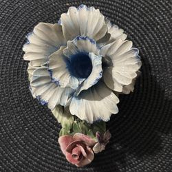 Porcelain Capodimonte Candle Holder Made In Italy. ( It’s Missing A Flower).