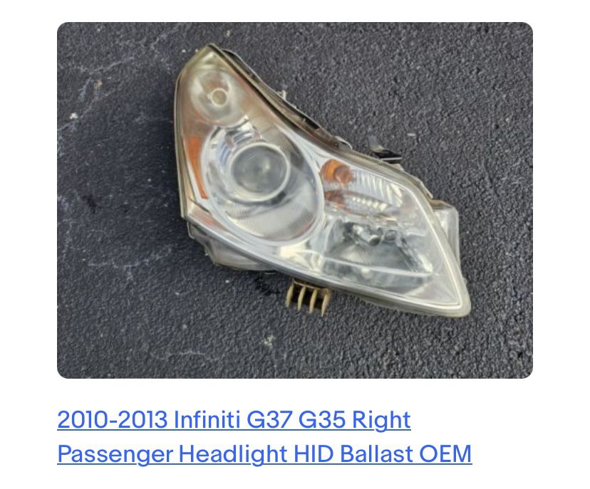 Right Front Head Light Infinity 