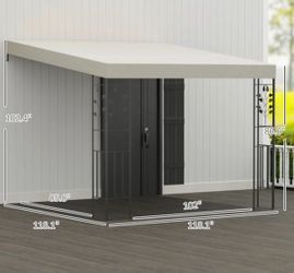 Outsunny 10'x10' Metal Pergola Canopy with Drainage Holes