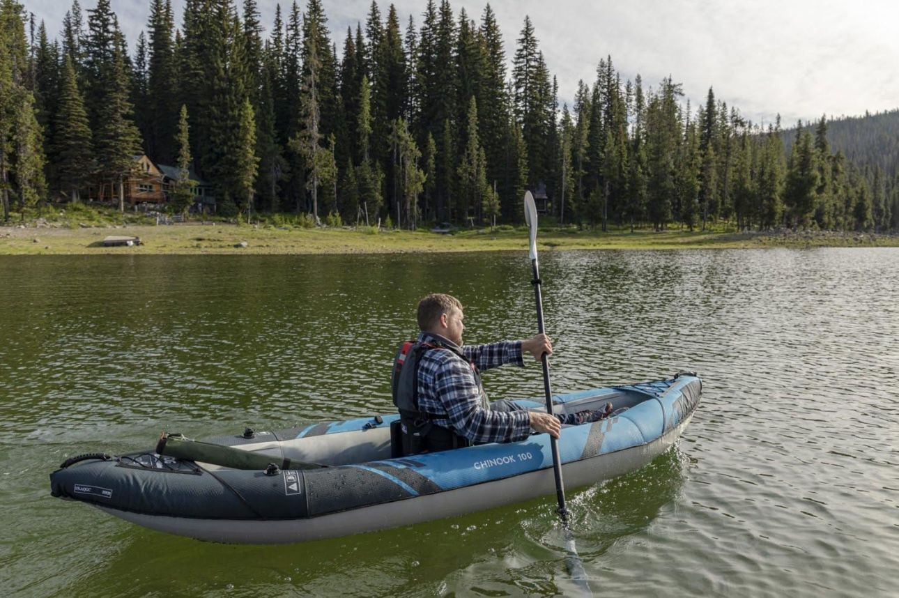 Chinook 90 Inflatable 9' Foot Kayak Kit Packable Includes Pump for