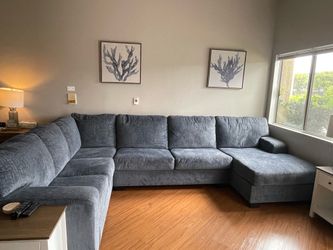 Large blue/grey sectional almost new