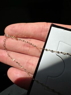 14k gold mirror link necklace