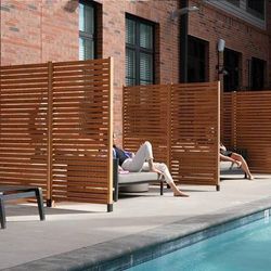 Solid Wood Slatted Privacy Screen or Room Divider (Freestanding or Surface Mount)