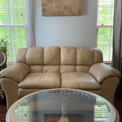 LoveSeat, Glass Top Table 