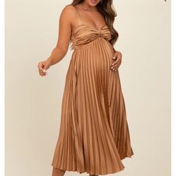 PinkBlush Gold Maternity Midi Dress Size S