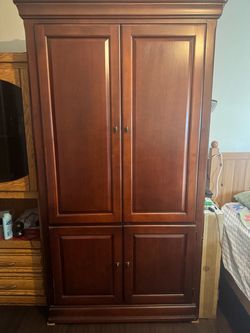 Cherry Wood Armoire with Double Doors
