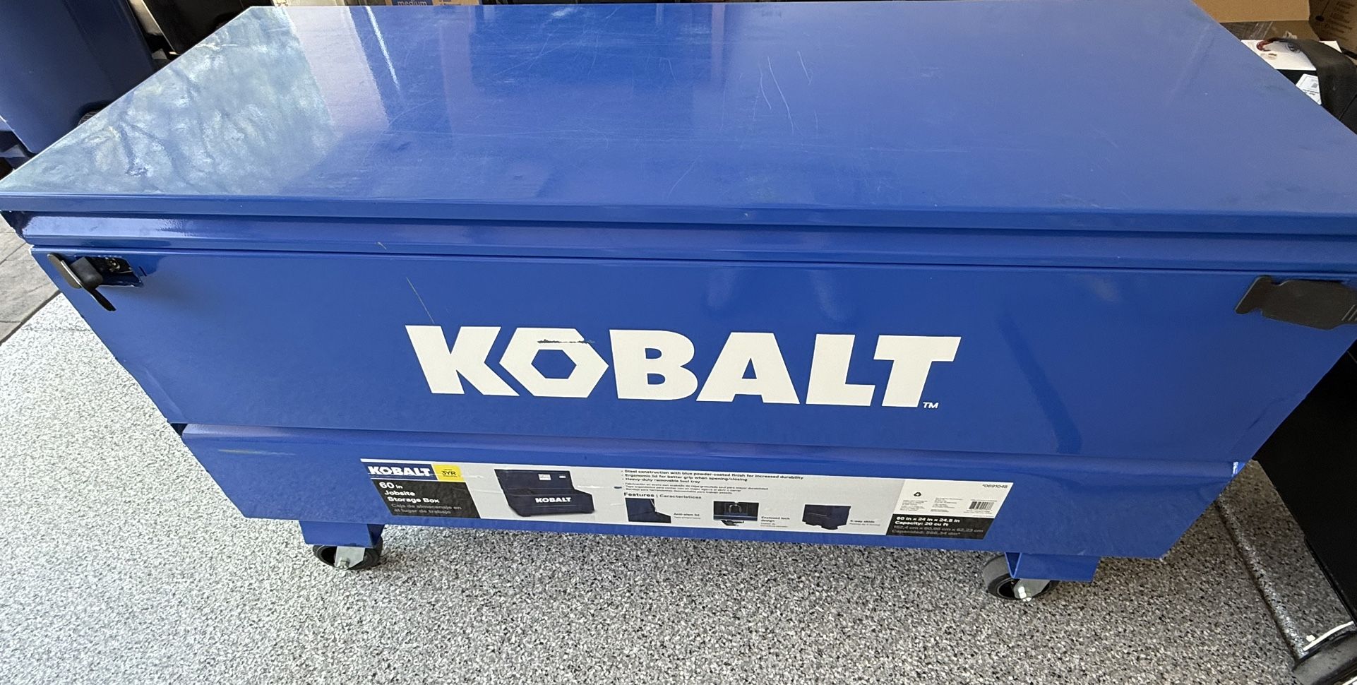 60” Locking Job Site Box With Castors And Locks