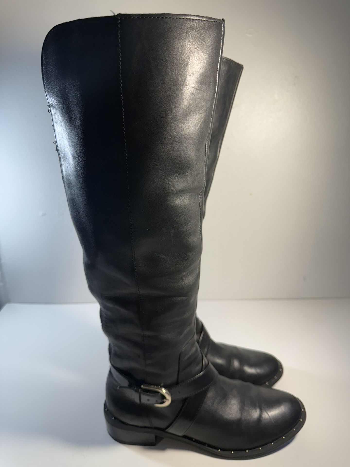 International Concepts Fadora Women 6 1/2 Black Knee High Leather Boots