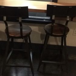 Set of 2 Industrial Bar Chairs Low Back